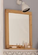 HOME AFFAIRE Badspiegel Olso Beige Massivholz mit Ablage Bild 2