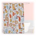 relaxdays Duschvorhang Eulen Motiv Polyester Wasserabweisend Bild 2