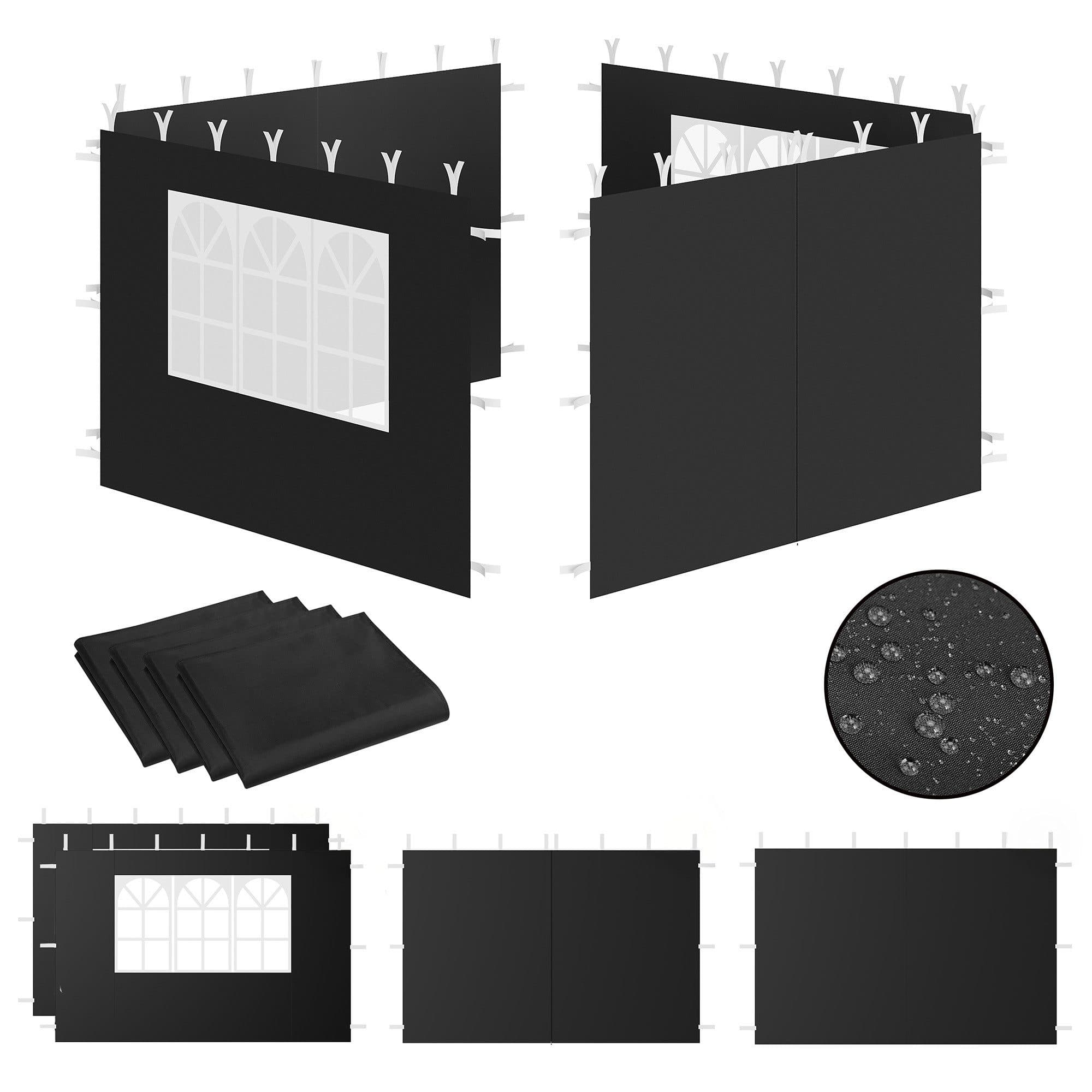 Zelsius Pavillon-Seitenteile 4-teilig Schwarz UV-Schutz UPF 30 - Bild 2
