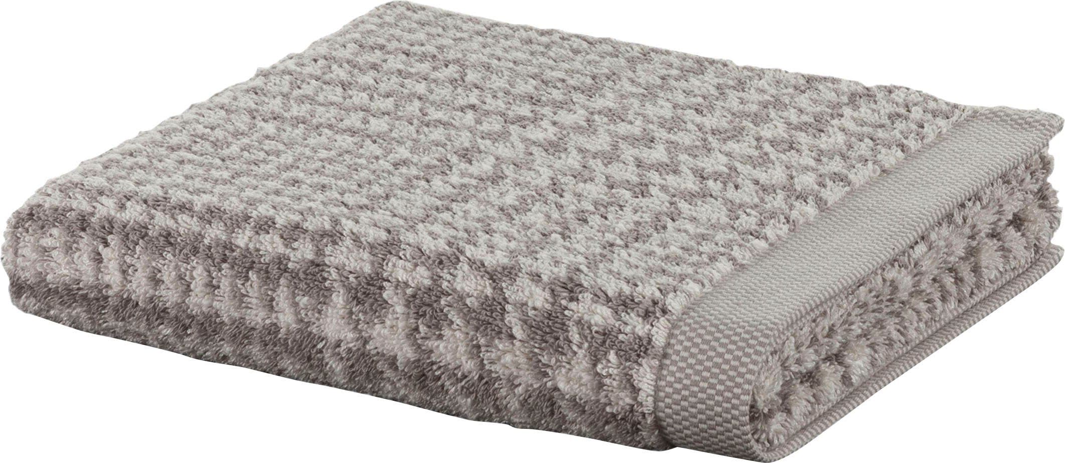 Möve Handtuch Brooklyn Glencheck Walkfrottier Beige - Bild 2
