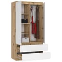 Raumhirsch Furniture Kleiderschrank Moderner Kleiderschrank - Stilvoller Stauraum - Eiche Dekor Hochwertiger Korpus in Eiche-Dekor, zwei Türen, Maße: 90 x 180 x 51 cm Bild 2