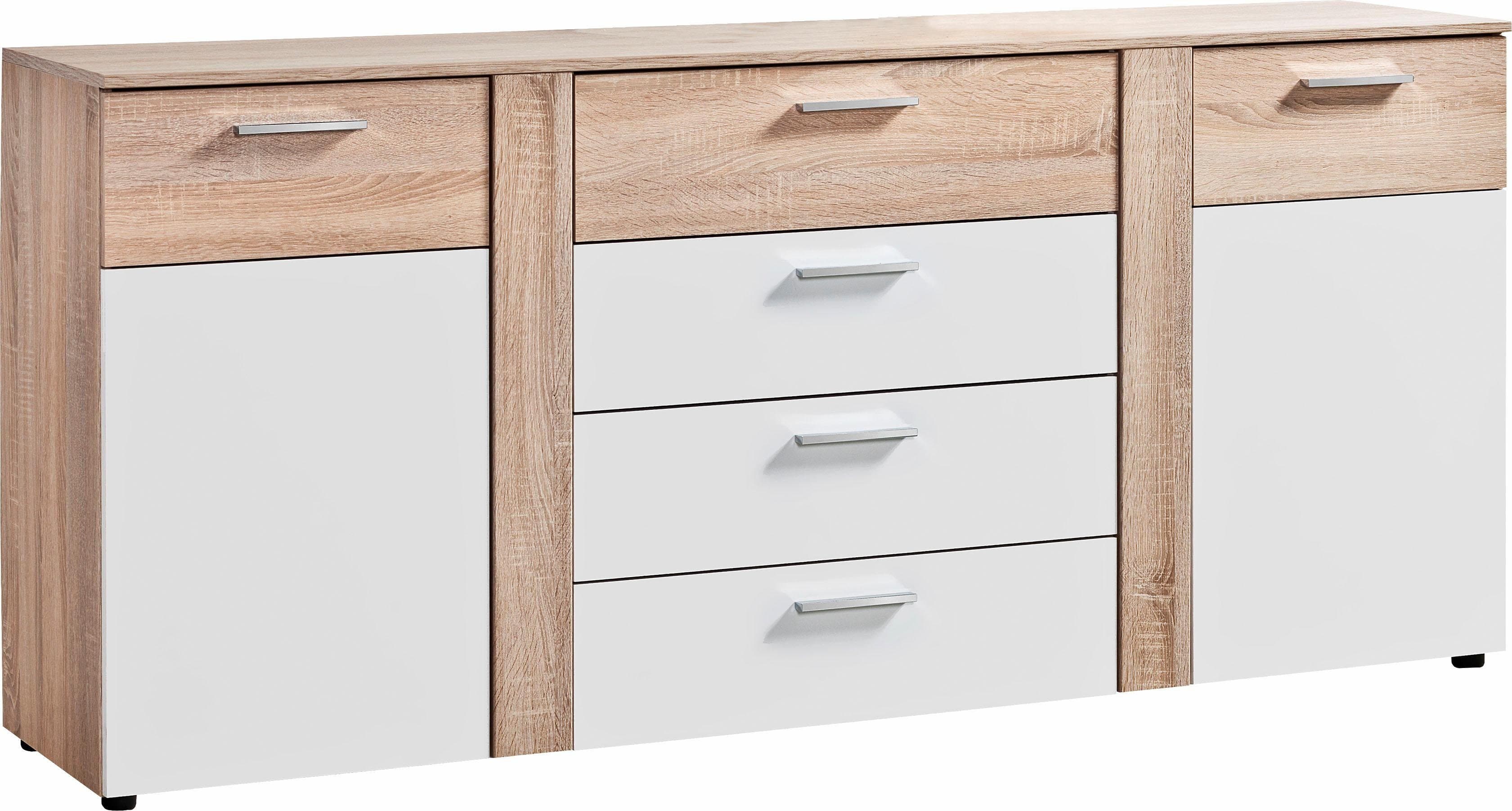 PROCONTOUR Kommode Trenti Weiß Eichefarben 4 Schubkästen - Bild 2