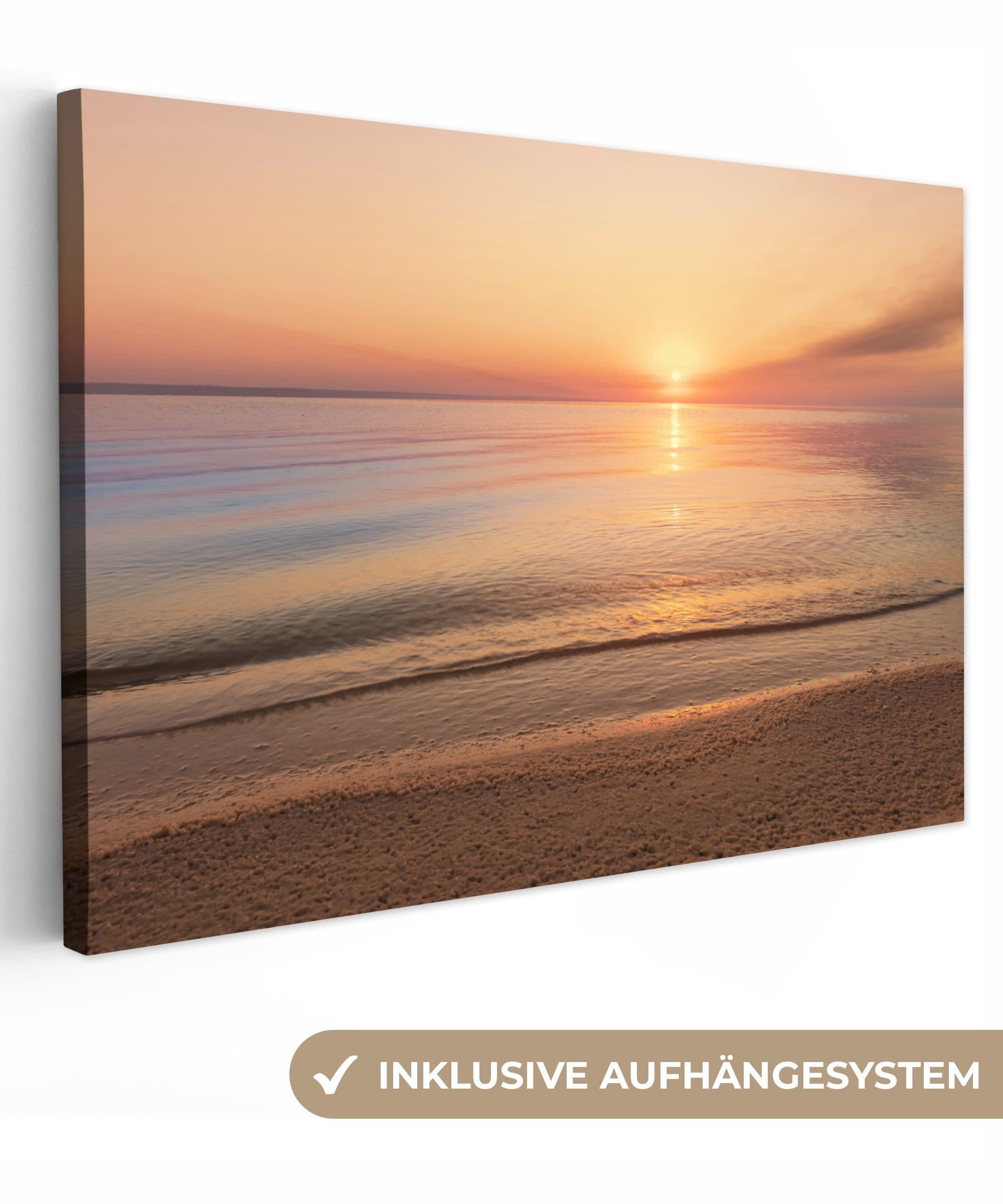 OneMillionCanvasses® Leinwandbild Strand Rosa Sonnenuntergang - Bild 2