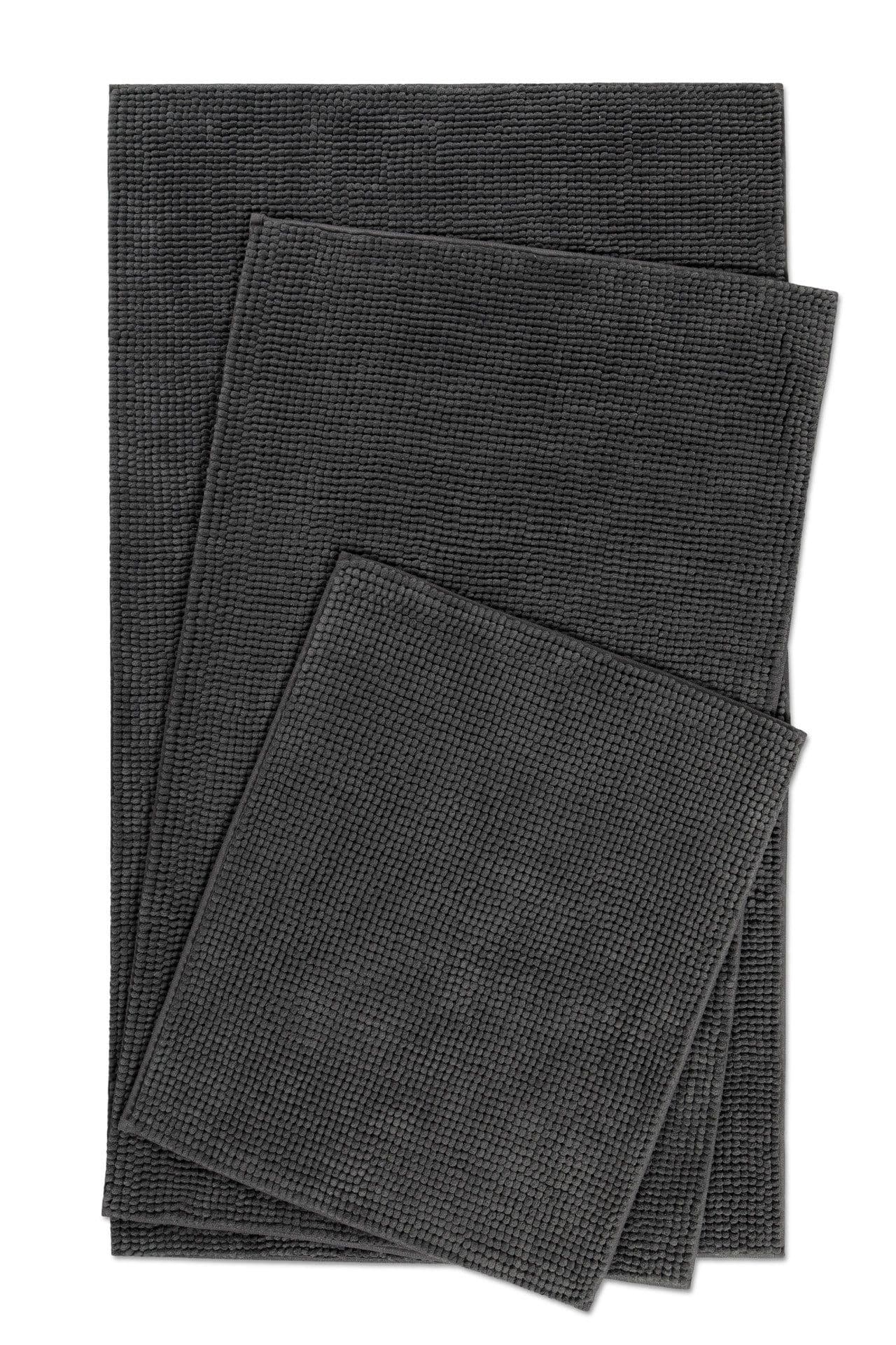 Moderne Badematte oder Badteppich aus Polyester und Chenille in Anthrazit - Bild 2
