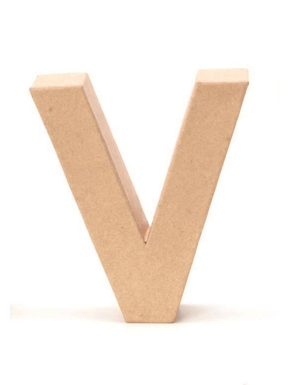 Glorex Deko-Buchstabe V Natur Pappmaché