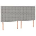 vidaXL Bett Kopfteil Hellgrau Stoff Lärchenmassivholz Bild 2