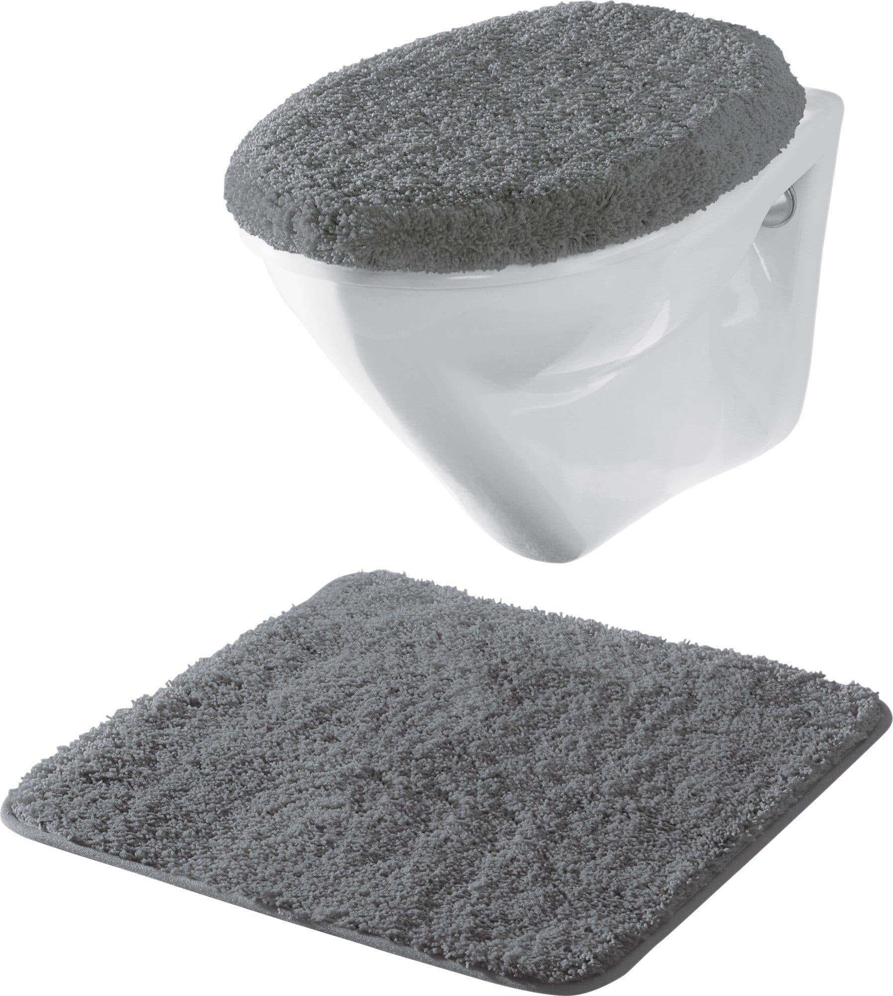 Erwin Müller Badematte Hänge-WC-Set Rhodos 2-teilig Grau Uni - Bild 2