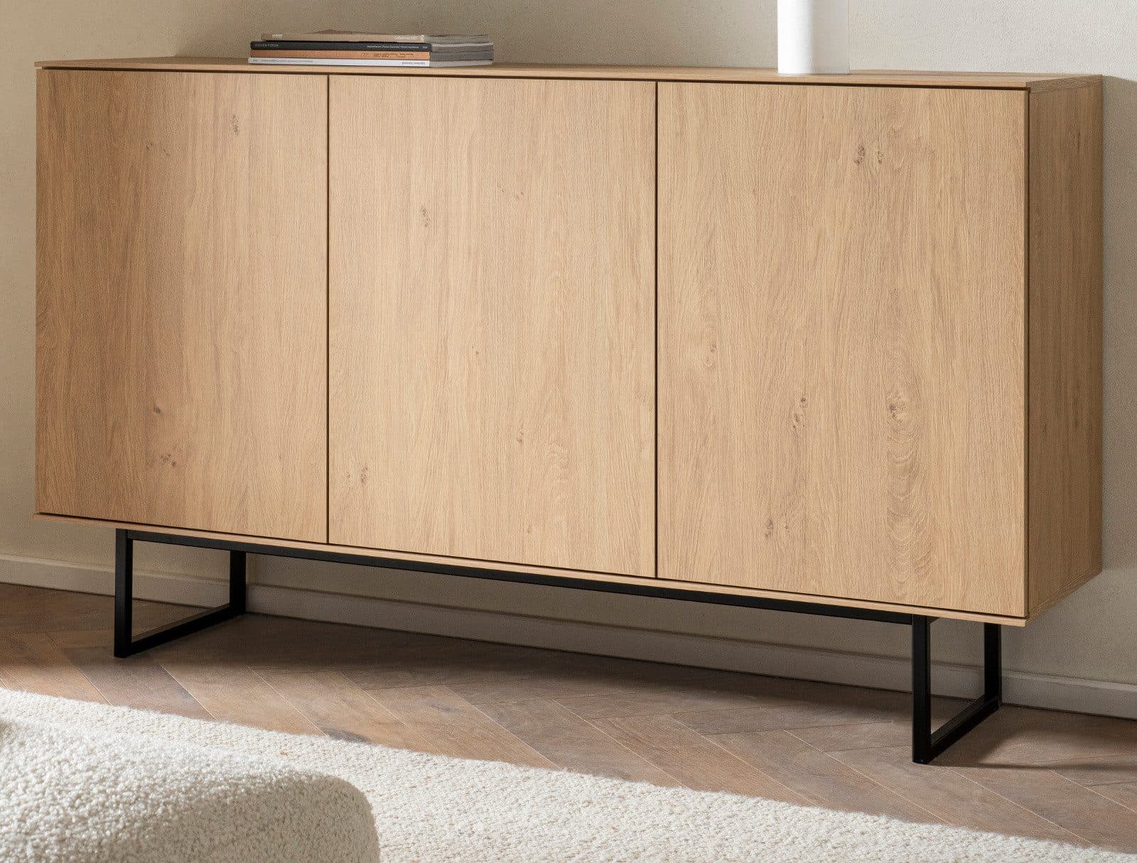 Furn.Design Sideboard Breda Stone Eiche Dekor Schwarz Push-to-Open - Bild 2