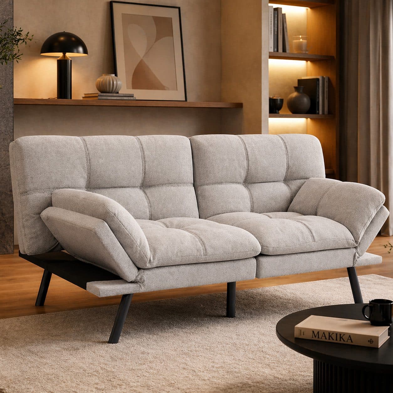 Makika Schlafsofa 3-Sitzer Schlafcouch Paul Grau Verstellbar - Bild 2