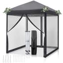 LALAHO Faltpavillon Partyzelt Pop Up Pavillon 2x2m mit 4 Netzvorhängen, UV-Schutz, Gartenpavillon höhenverstellbar, mit Tragetasche Bild 2