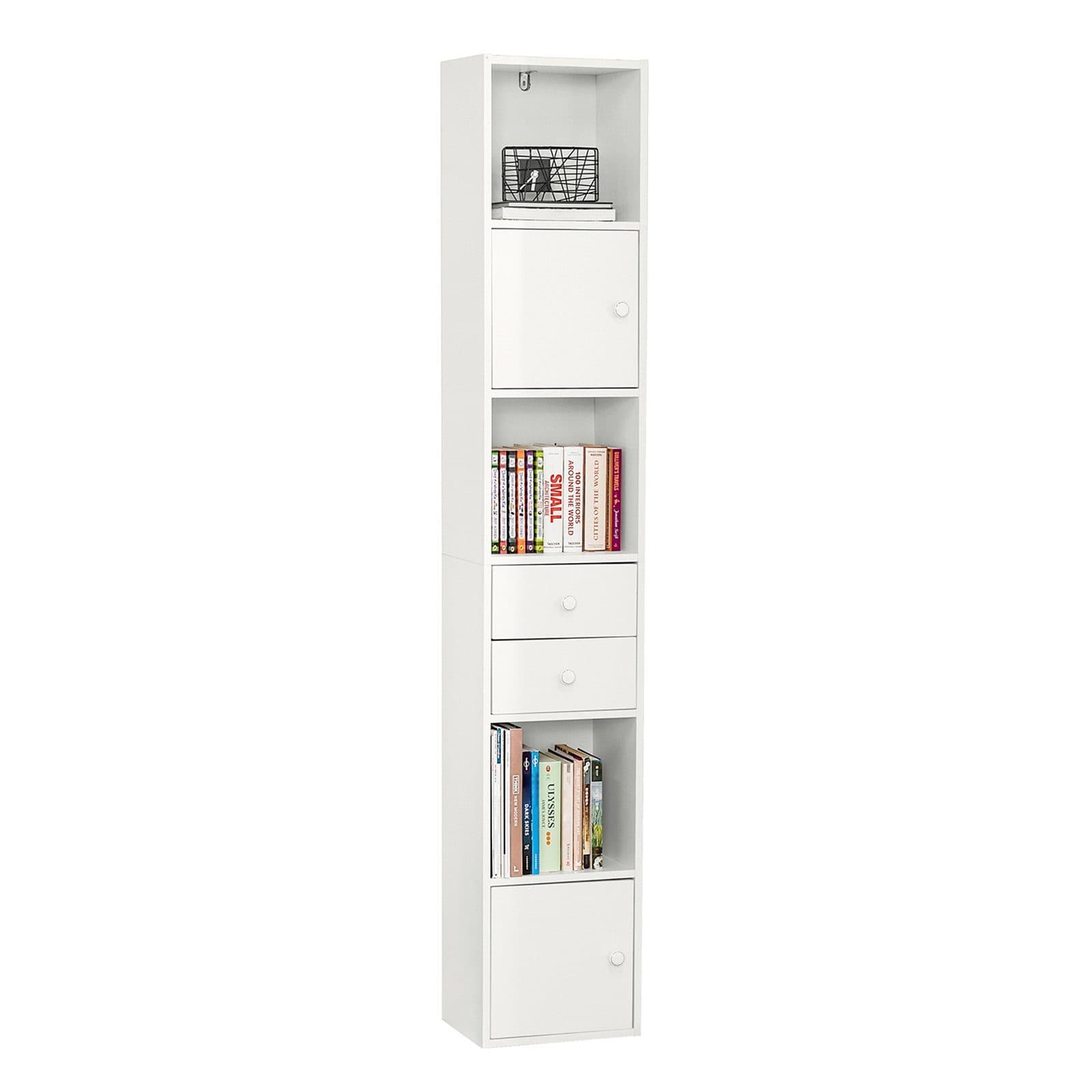 SoBuy Bücherregal Aktenschrank Weiß mit Schubladen - Bild 2