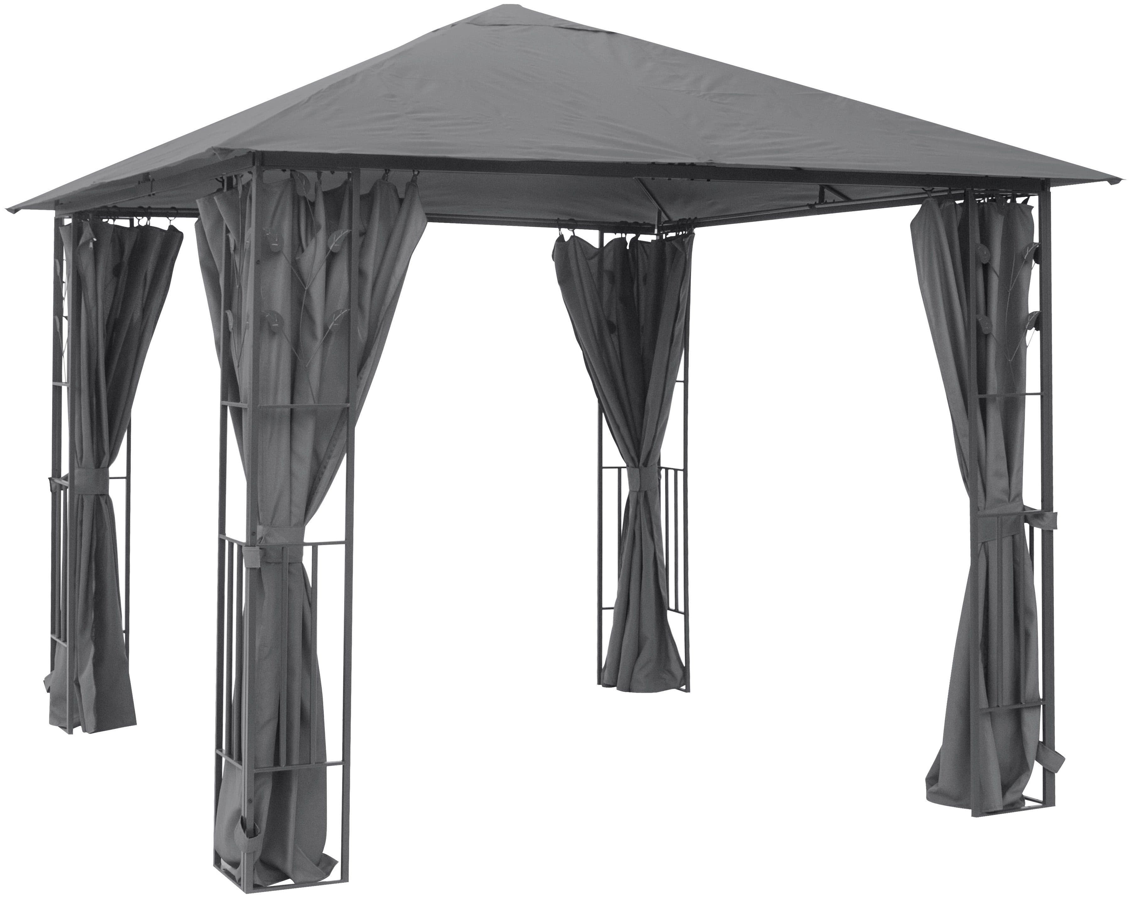 KONIFERA Pavillon Athen Blätter-Optik Schwarz mit 4 Seitenteilen - Bild 2