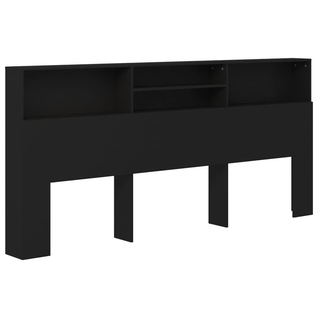 vidaXL Bett Kopfteil mit Ablagen Schwarz - Bild 2