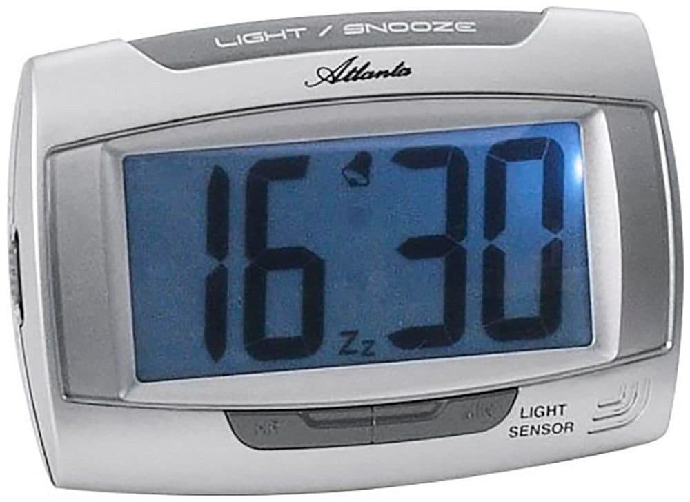Atlanta Quarzwecker Digital Silber Kunststoff