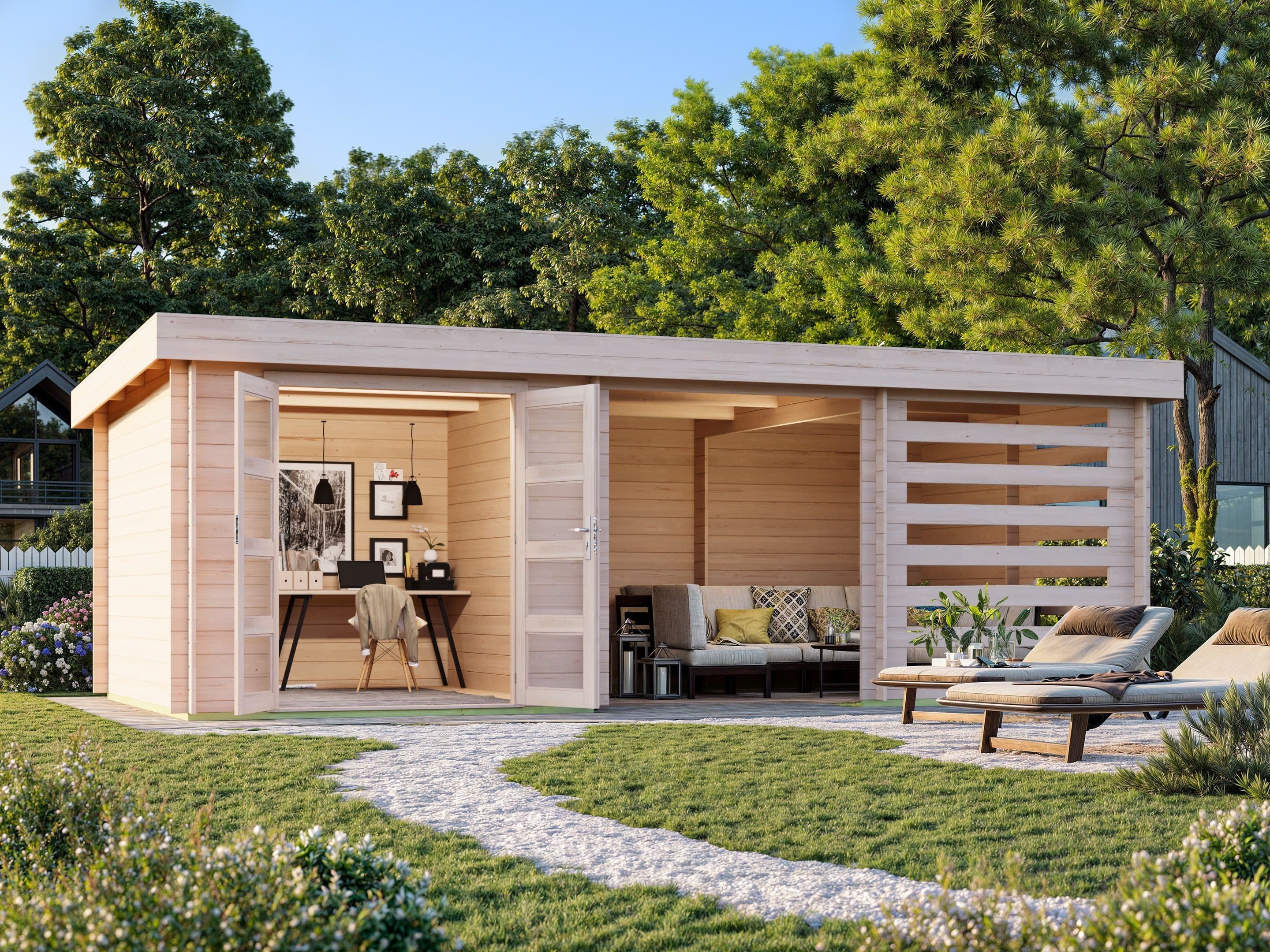 Fjordholz Gartenhaus Samim 28 mit 28mm Wandbohlen und Doppeltür - Bild 2
