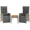 vidaXL Gartenstuhl-Set 2-tlg. mit Tisch Grau Poly Rattan Bild 2