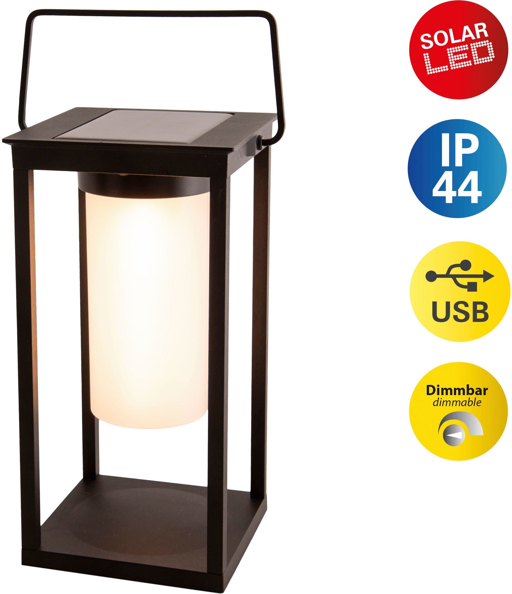 näve LED Solarleuchte Camping Schwarz mit USB-Ladefunktion - Bild 2