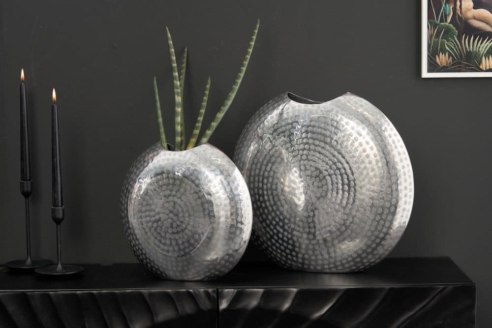 riess-ambiente Tischvase ORIENTAL 44cm Silber Set 2 St Hammerschlag Design - Bild 2