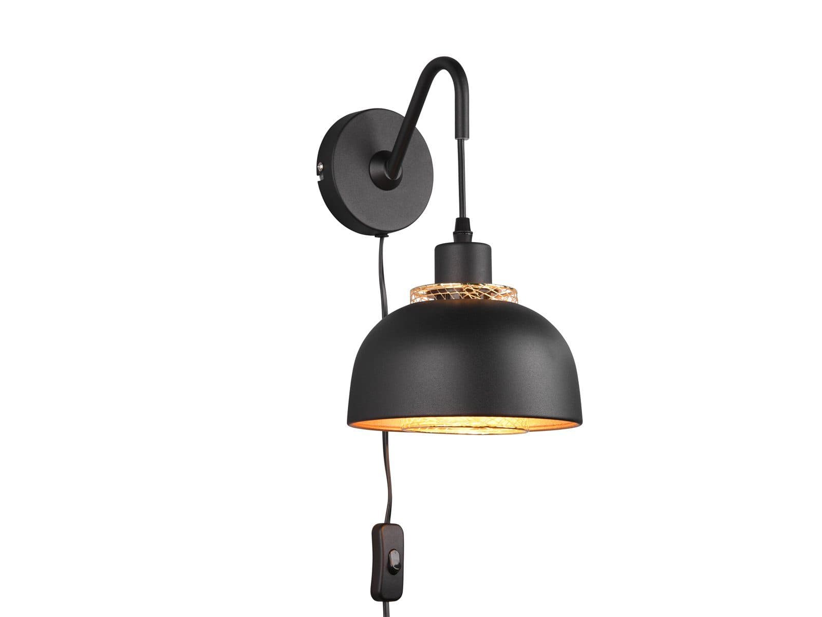 Reality Leuchten LED Wandleuchte Schwarz/Gold Dimmbar - Bild 2