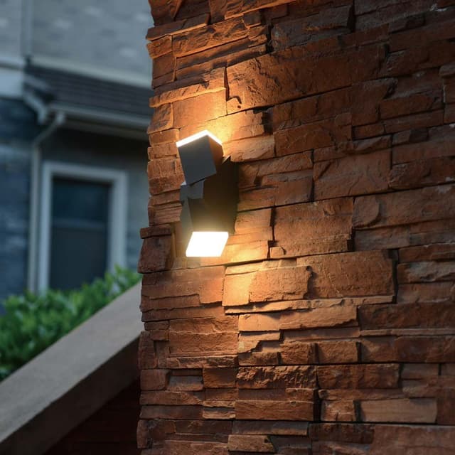 Steinhauer LIGHTING Außen-Wandleuchte LED Up & Down Strahler Schwarz-Weiß