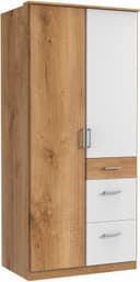 WIMEX Kleiderschrank Click Weiß/Plankeneichefarben 2-türig Bild 2