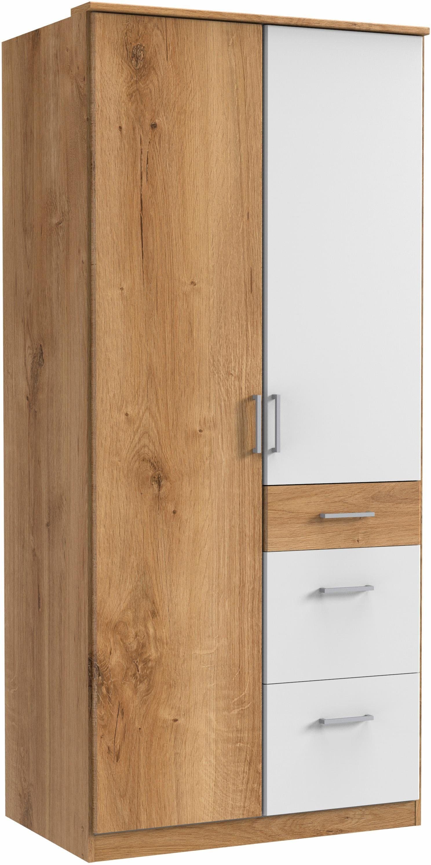 WIMEX Kleiderschrank Click Weiß/Plankeneichefarben 2-türig - Bild 2