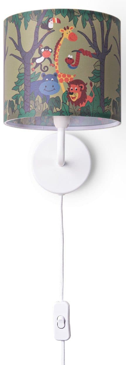 PACO HOME Wandleuchte Diamond 638 Weiß Dschungel Tier-Motiv Kinderzimmer - Bild 2