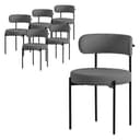 ML-DESIGN 6er Set Polsterstuhl Grau Teddystoff Metallbeine Bild 2
