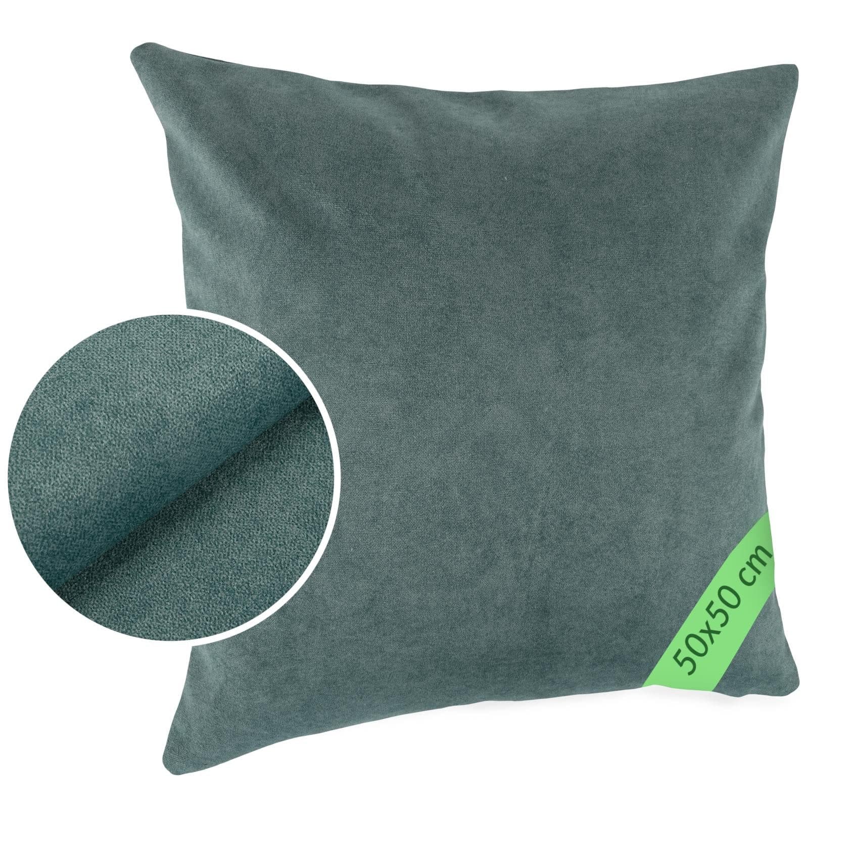 Kisska Dekokissenhülle Türkis Velour Meliert 40x40cm - Bild 2