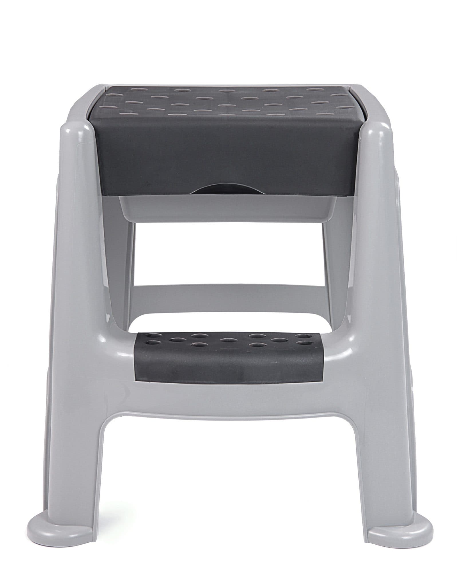 ONDIS24 Hocker mit Trittleiter und Staufach grau bis 150 kg - Bild 2