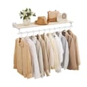 SONGMICS Wandgarderobe Garderobe Wandregal mit Kleiderstange Schlafzimmer Bild 2