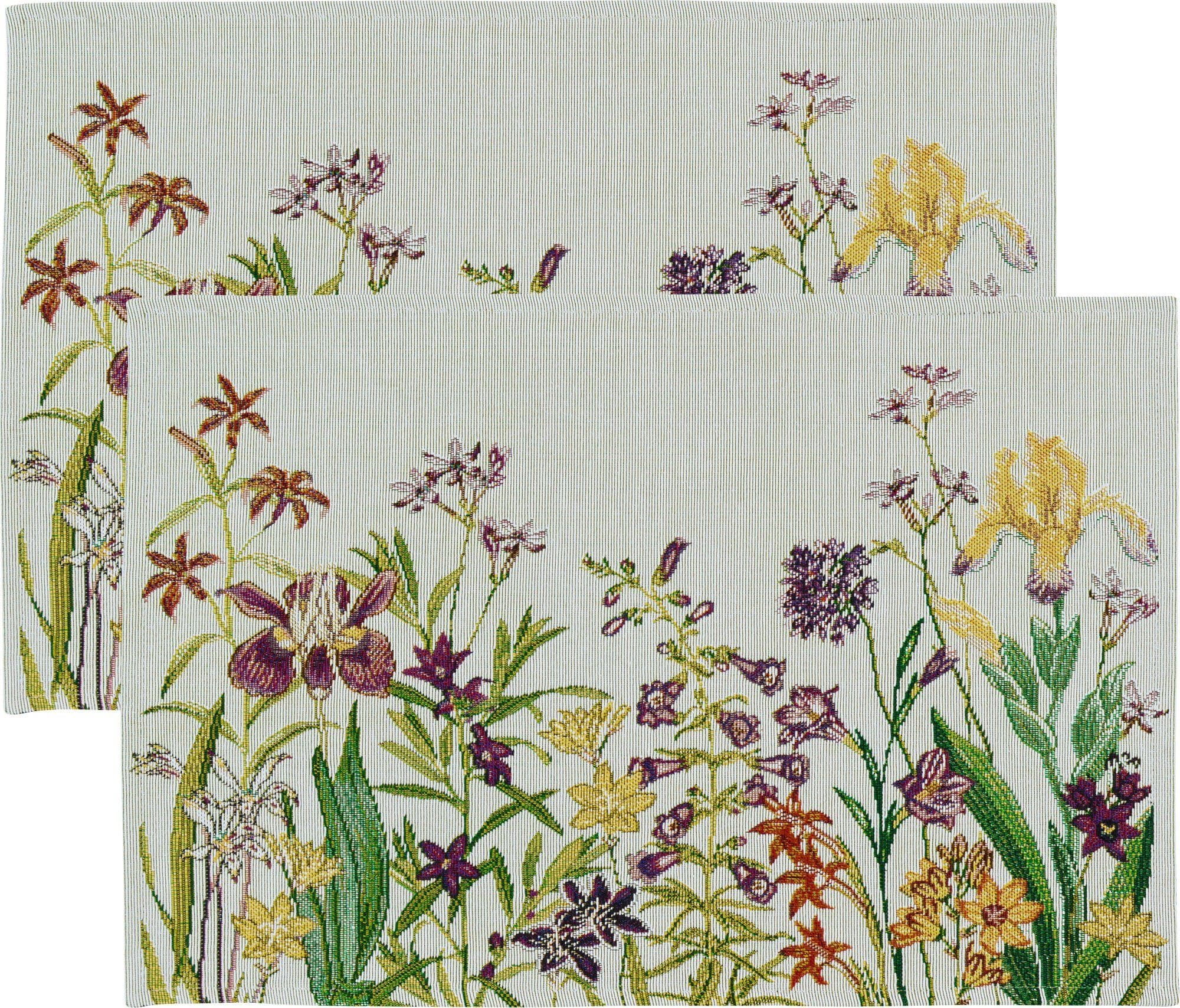 sander table + home Platzset Tischset Flowery 2er-Pack Gobelin Blumen