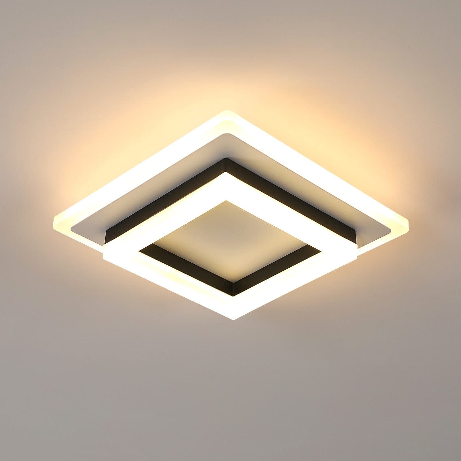 Riserva LED Deckenleuchte Modern Quadrat Schwarz Weiß 24W Warmweiß - Bild 2