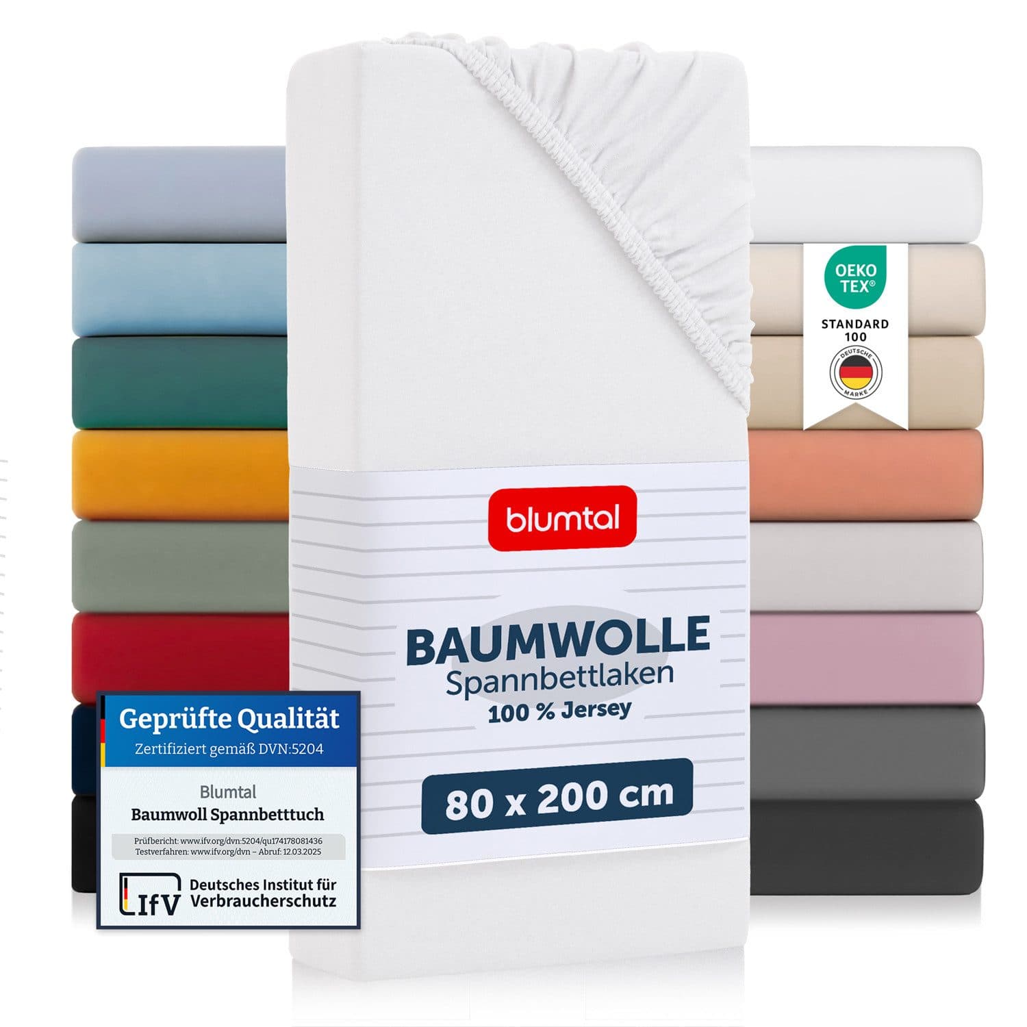 Blumtal Spannbettlaken 100% Baumwolle Jersey Bettlaken - Bild 2
