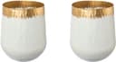 Tischvase AGNES Weiß Metall mit Gold Detail Bild 2