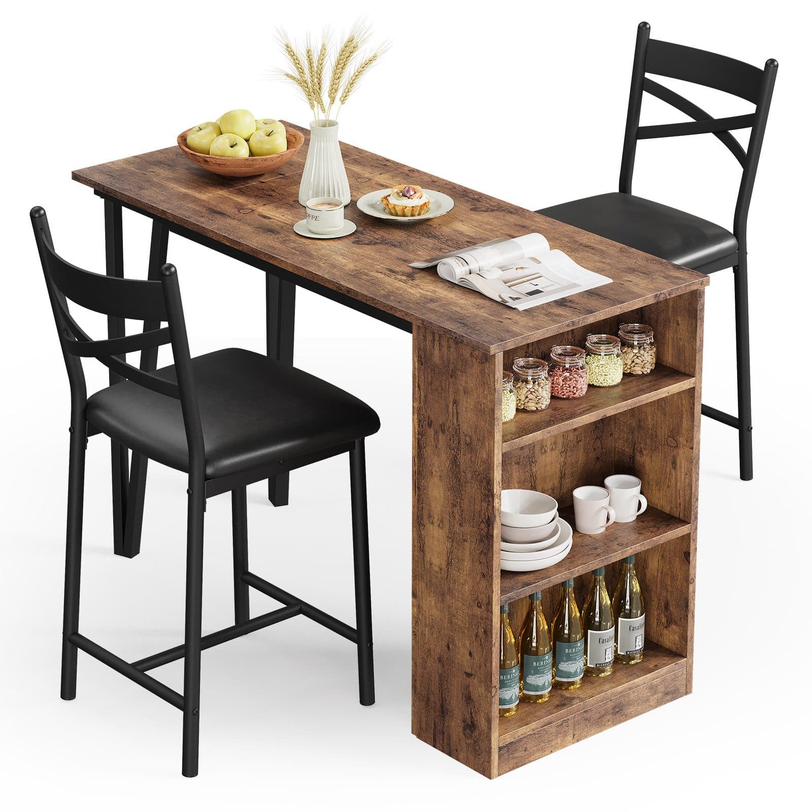 GarveeMore Essgruppe Esstisch Klappbar mit 2 Stühlen für Küche & Esszimmer - Bild 2