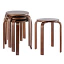 Youyijia Esszimmerstühle 4er Set Stapelbar Holzoptik Braun Bild 2