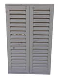 Deko-Impression Wandspiegel mit Fensterläden Landhaus Shabby-Chic Creme Bild 2