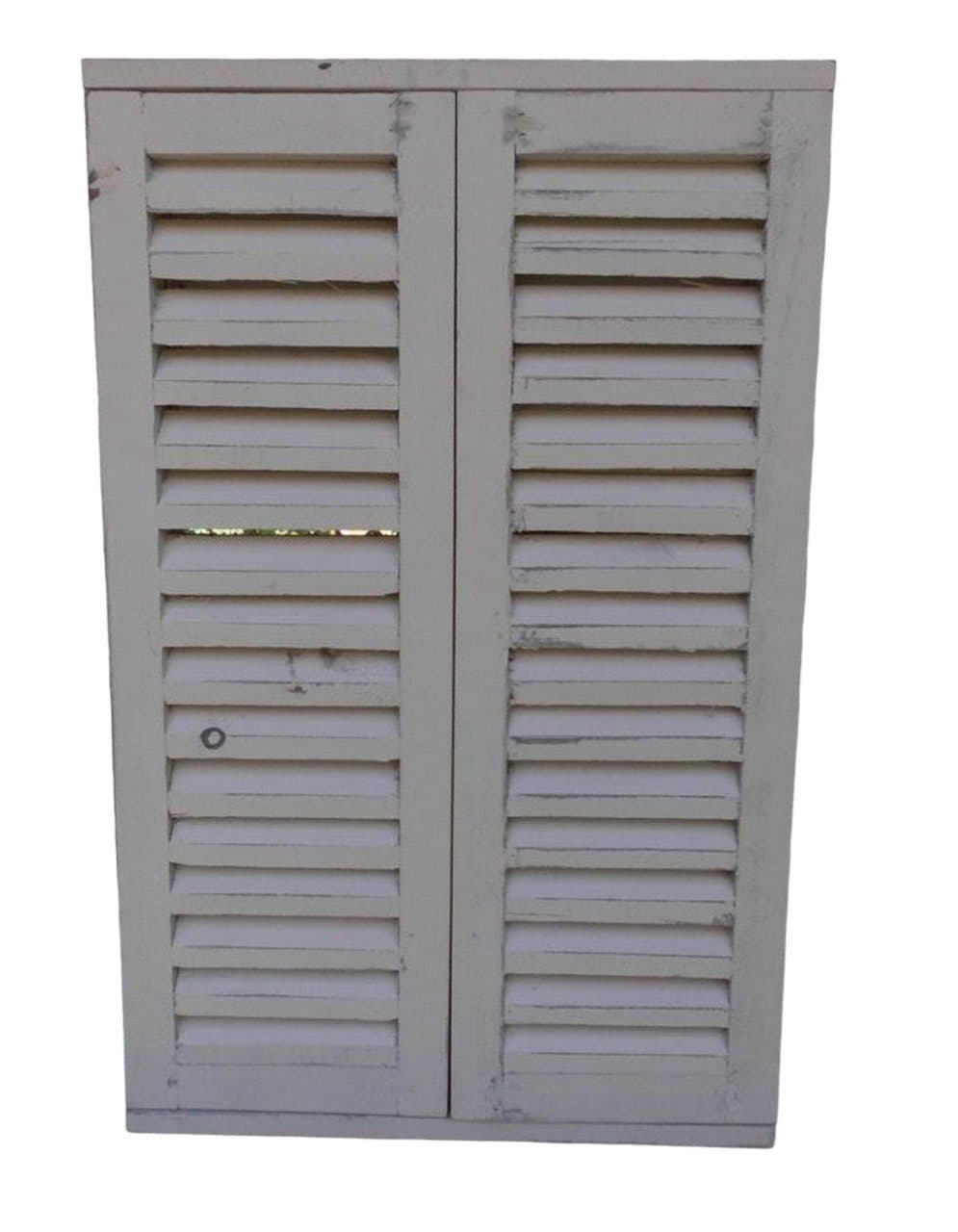 Deko-Impression Wandspiegel mit Fensterläden Landhaus Shabby-Chic Creme - Bild 2