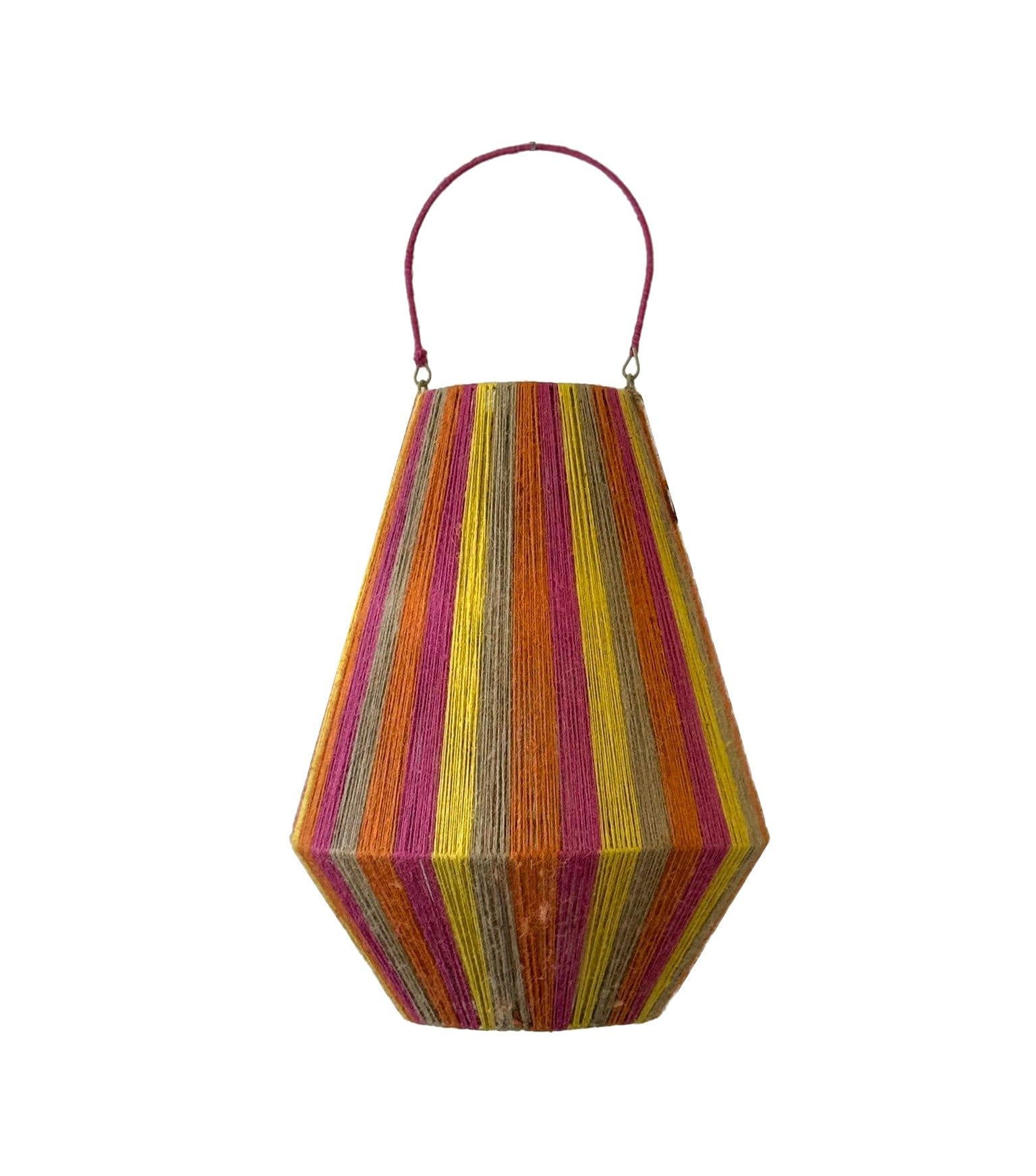 Van der Leeden Windlaterne Jute bunt Ø 20cm H50cm