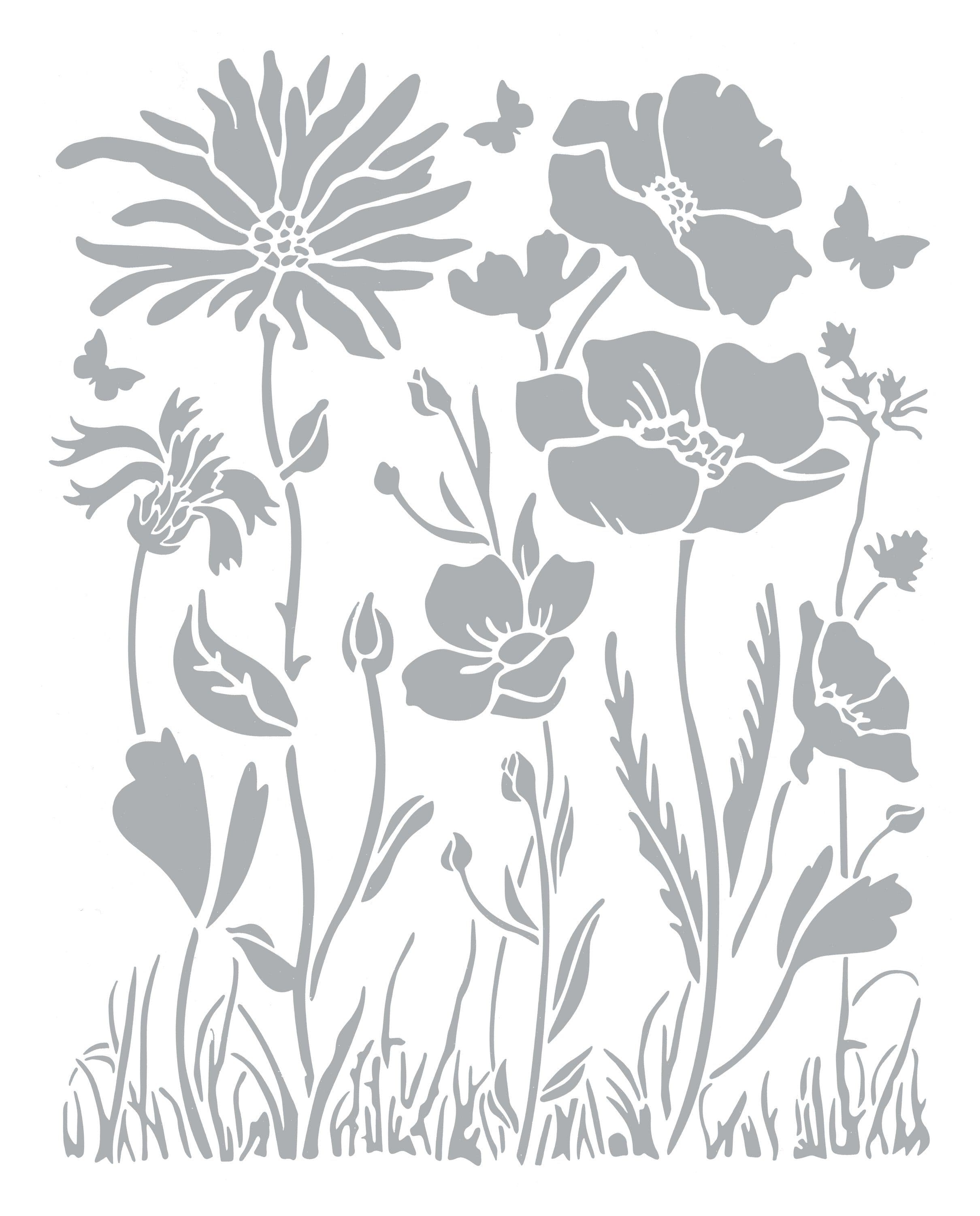Stamperia Malschablone Atelier Flower Blumenmuster PET