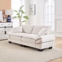STILVORA Schlafsofa 2-Sitzer Beige Samt mit Relaxfunktion Bild 2