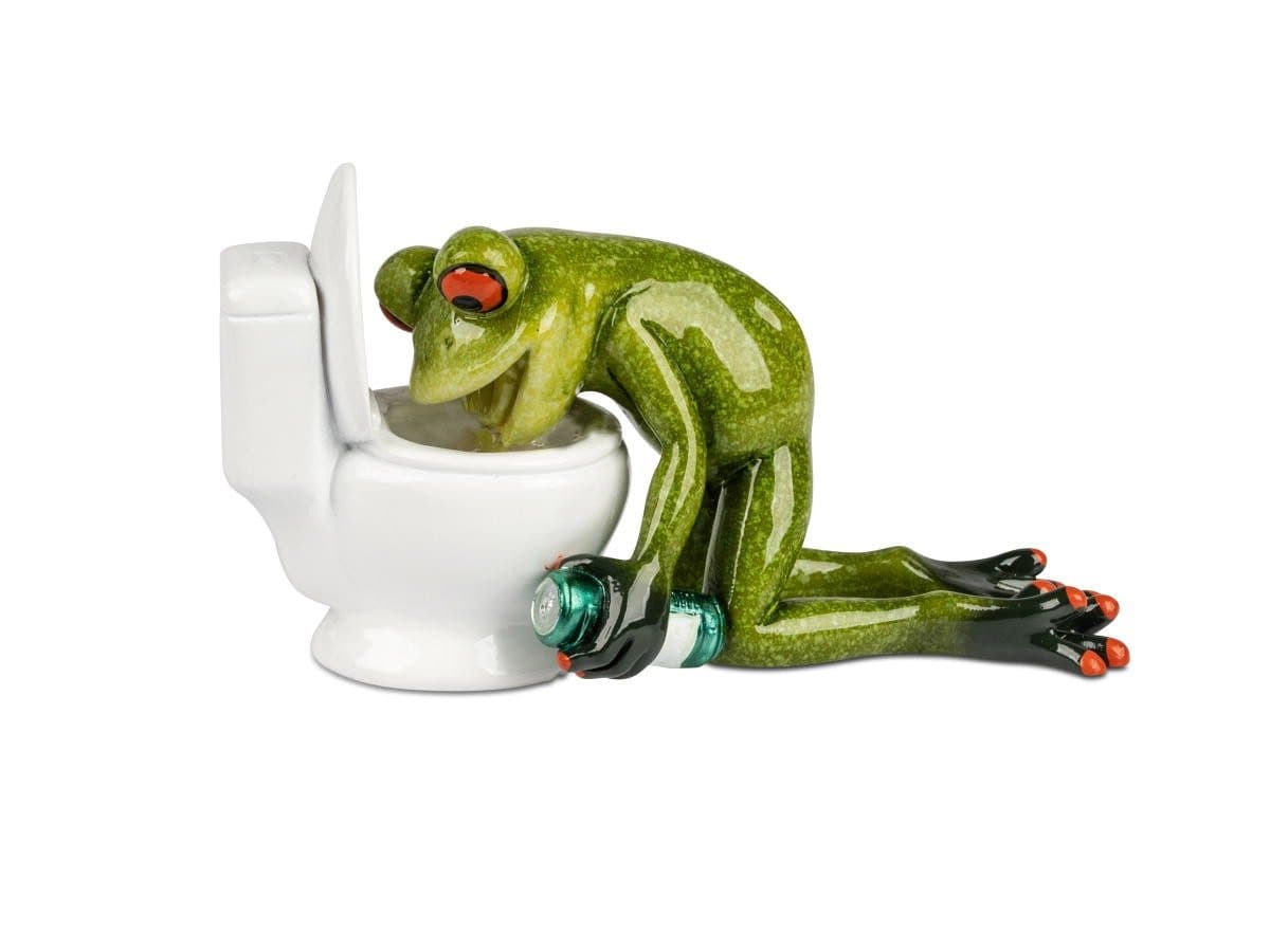 formano Dekofigur Frosch vor Toilette 8 x 14 cm Kunststein glänzend