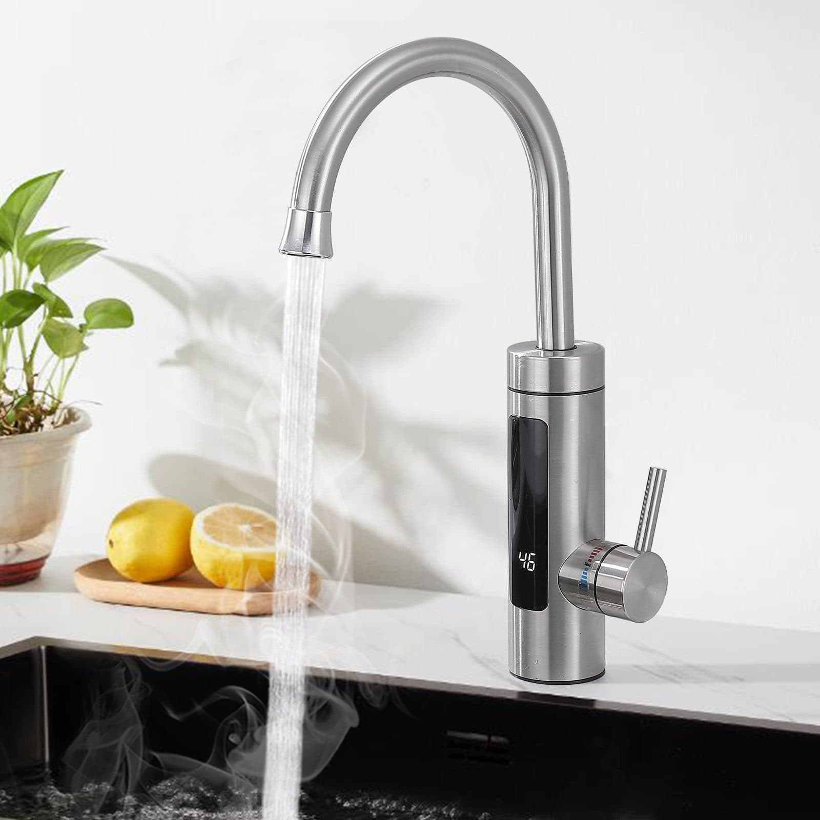 HOMELODY Küchenarmatur Elektrischer Wasserhahn mit Digitalanzeige und Durchlauferhitzer - Bild 2