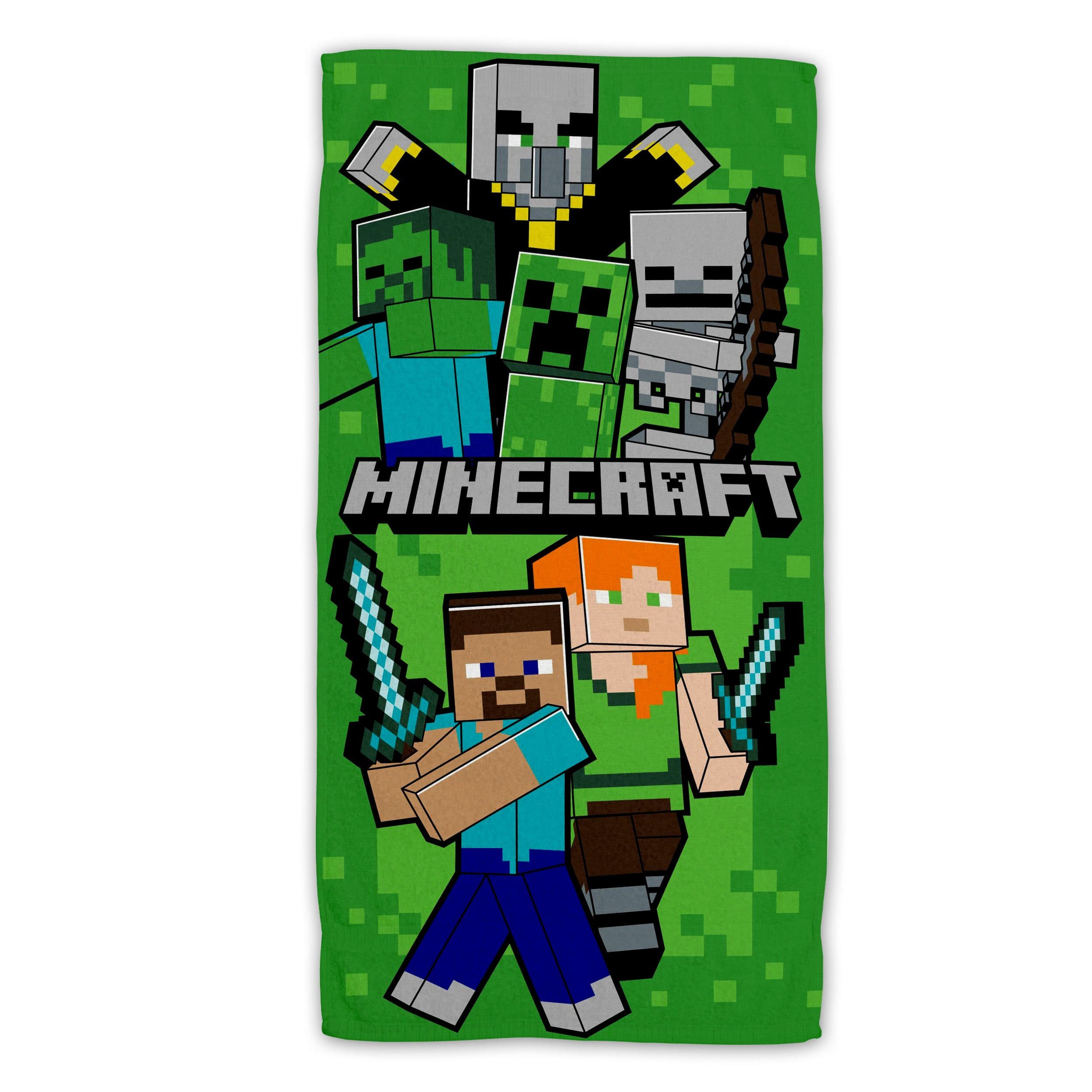 Minecraft Strandtuch Baumwolle Frottee Badetuch mit Premium Druck