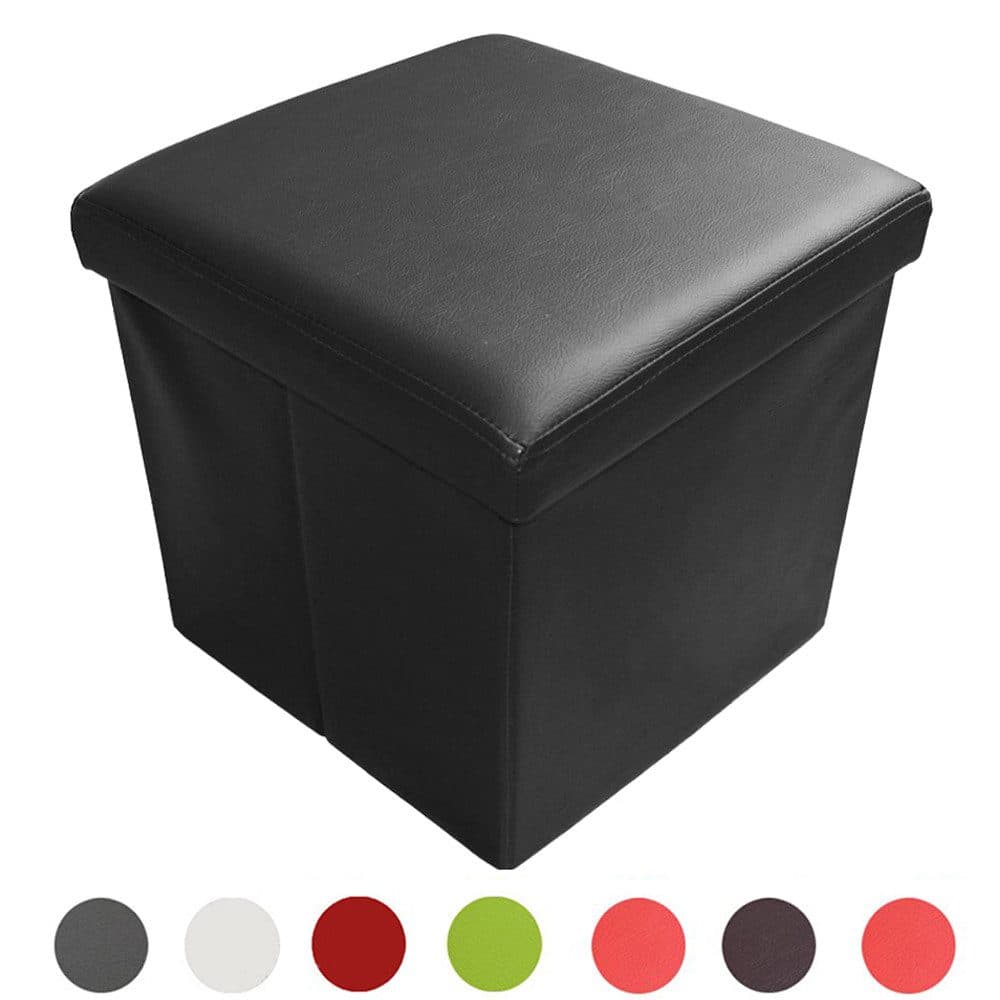 style home Sitzhocker mit Stauraum faltbar Schwarz Kunstleder - Bild 2