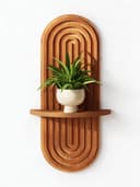 Bamworld Deko-Wandregal 2-stufiges Holz-Wandregal im Boho-Stil Bild 2