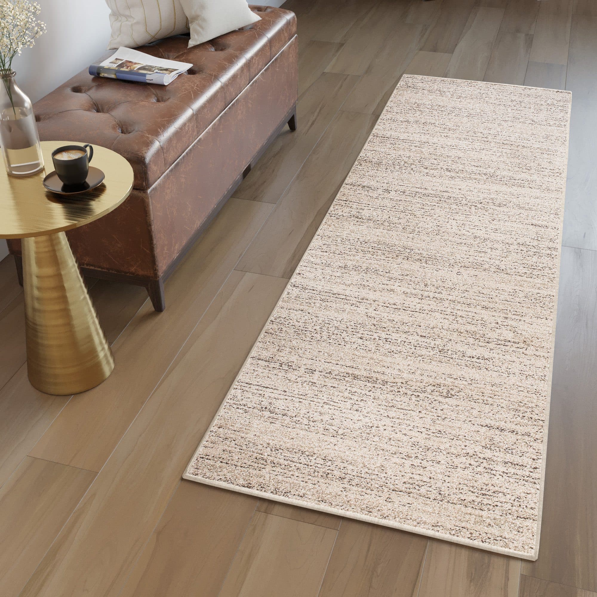 Tapiso Teppichläufer SARI Modern Meliert Beige/Braun Grau Kurzflor - Bild 2