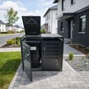 abc HOME Mülltonnenbox 2er Anthrazit Stahl Abschließbar Bild 2