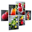 artissimo 6er-Bilder-Set Cocktails Wanddekos Schwarz/Grün Modern Bild 2